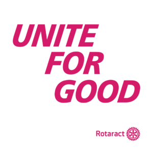 Unite for good graphic with the Rotaract logo on the bottom of the graphic