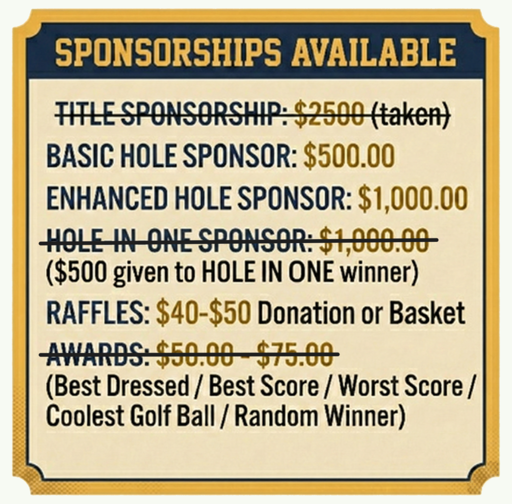 Shows what sponsorships are available